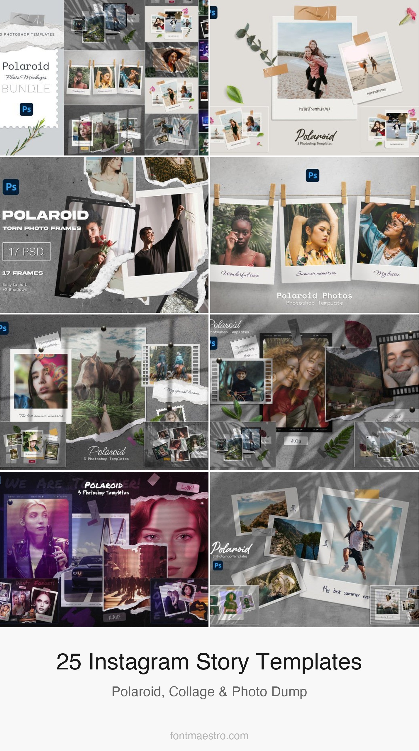 25 Instagram Story Template Polaroid — Photo Dump & Collage Designs 2026
