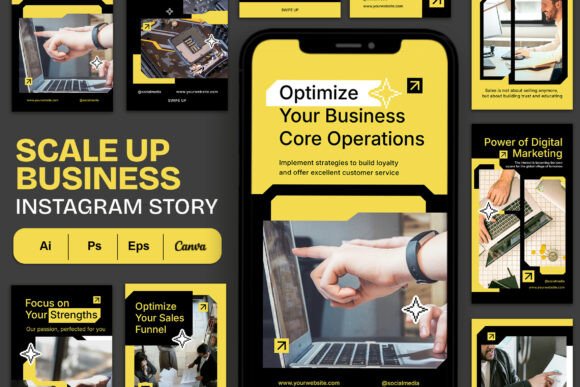 24 Instagram Story Template Business Designs for 2026 11 instagram story template business scale up business - instagram story editable canva