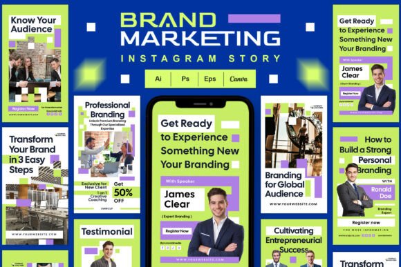 24 Instagram Story Template Business Designs for 2026 16 instagram story template business brand marketing - instagram story editable canva