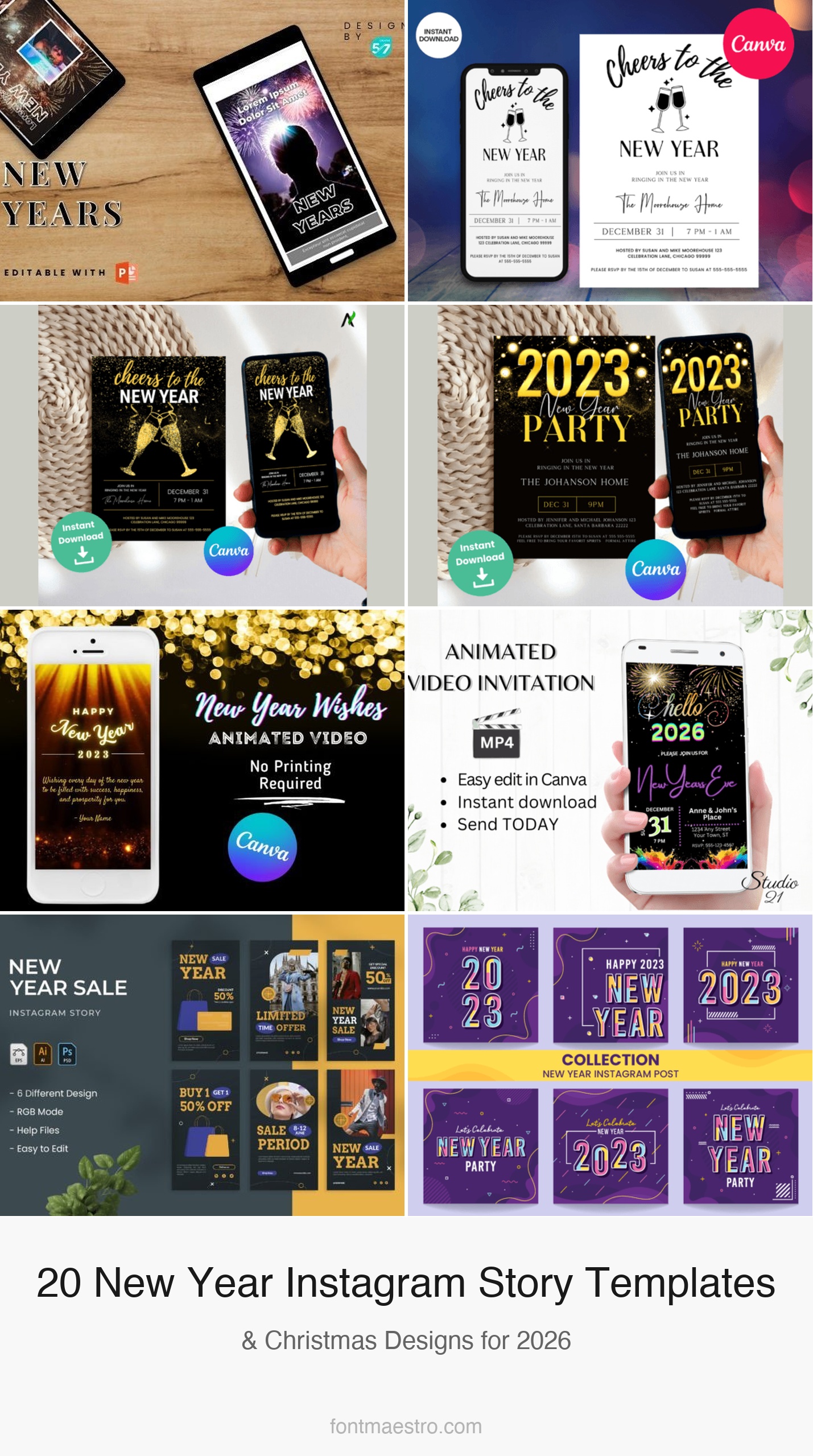 20 Instagram Story Template New Year & Christmas Designs for 2026