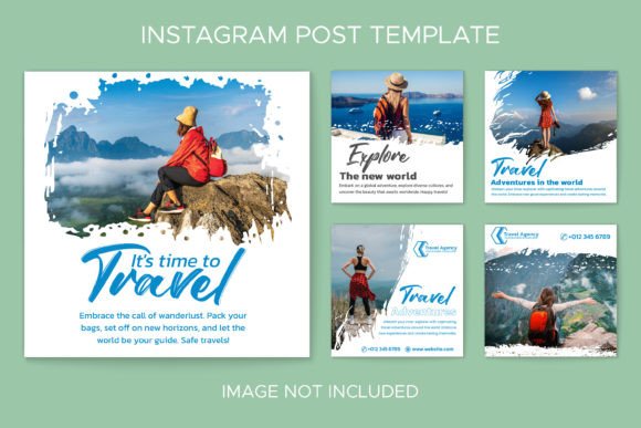 instagram story template travel travel instagram post pack with brush canva template