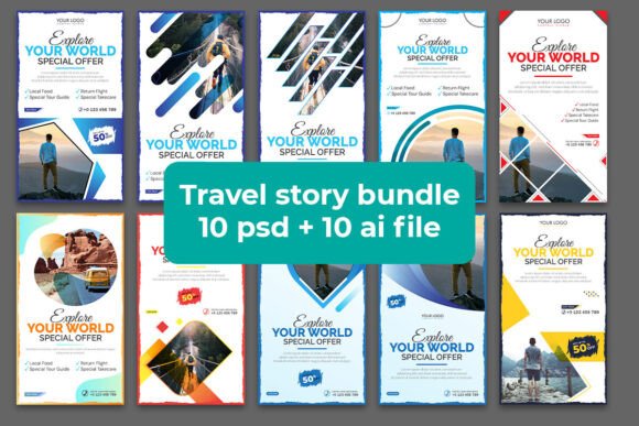 instagram story template travel travel instagram story bundle post set canva template