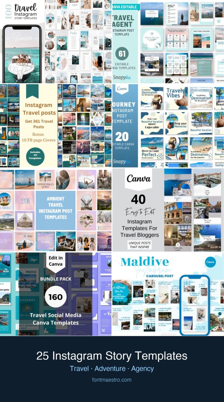 25 Instagram Story Templates Travel — Adventure, Agency & Destination Designs