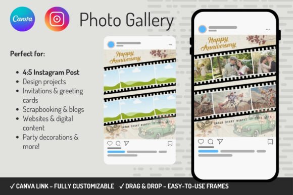 20 Instagram Story Templates Wedding — Anniversary, Valentine & Engagement Designs 9 instagram story template wedding anniversary anniversary instagram photo template canva template