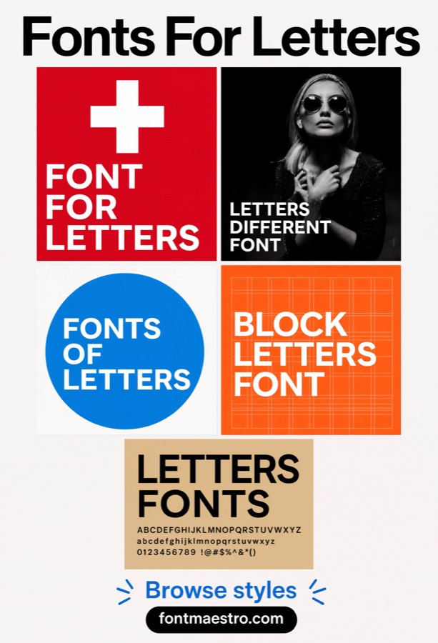 font for letters grid poster layout