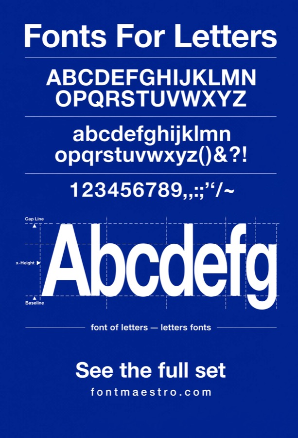 fonts for letters blue tone palette
