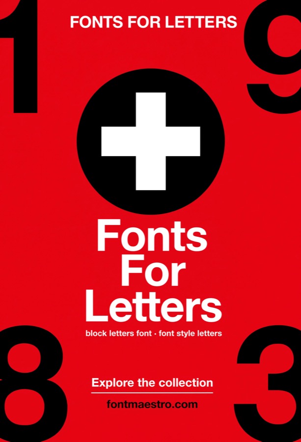 fonts for letters cross grid composition