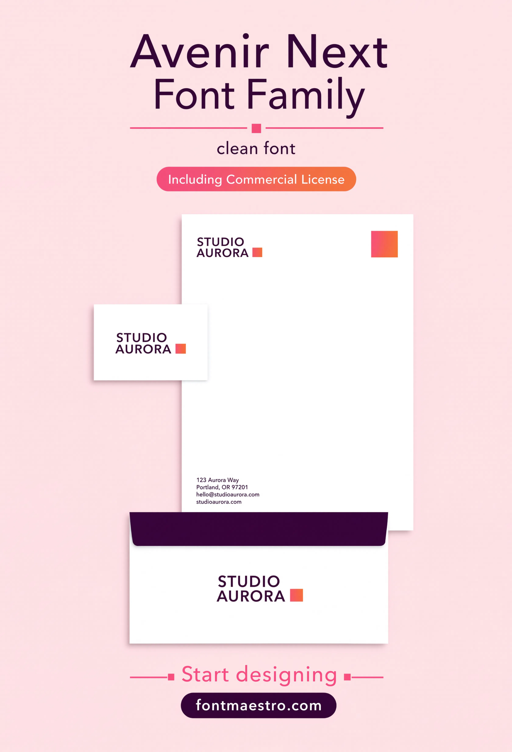 sans serif font Avenir Next branding mockup