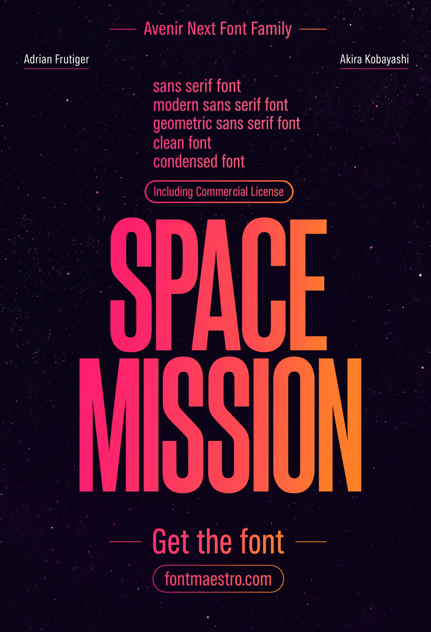 sans serif font Avenir Next condensed headline