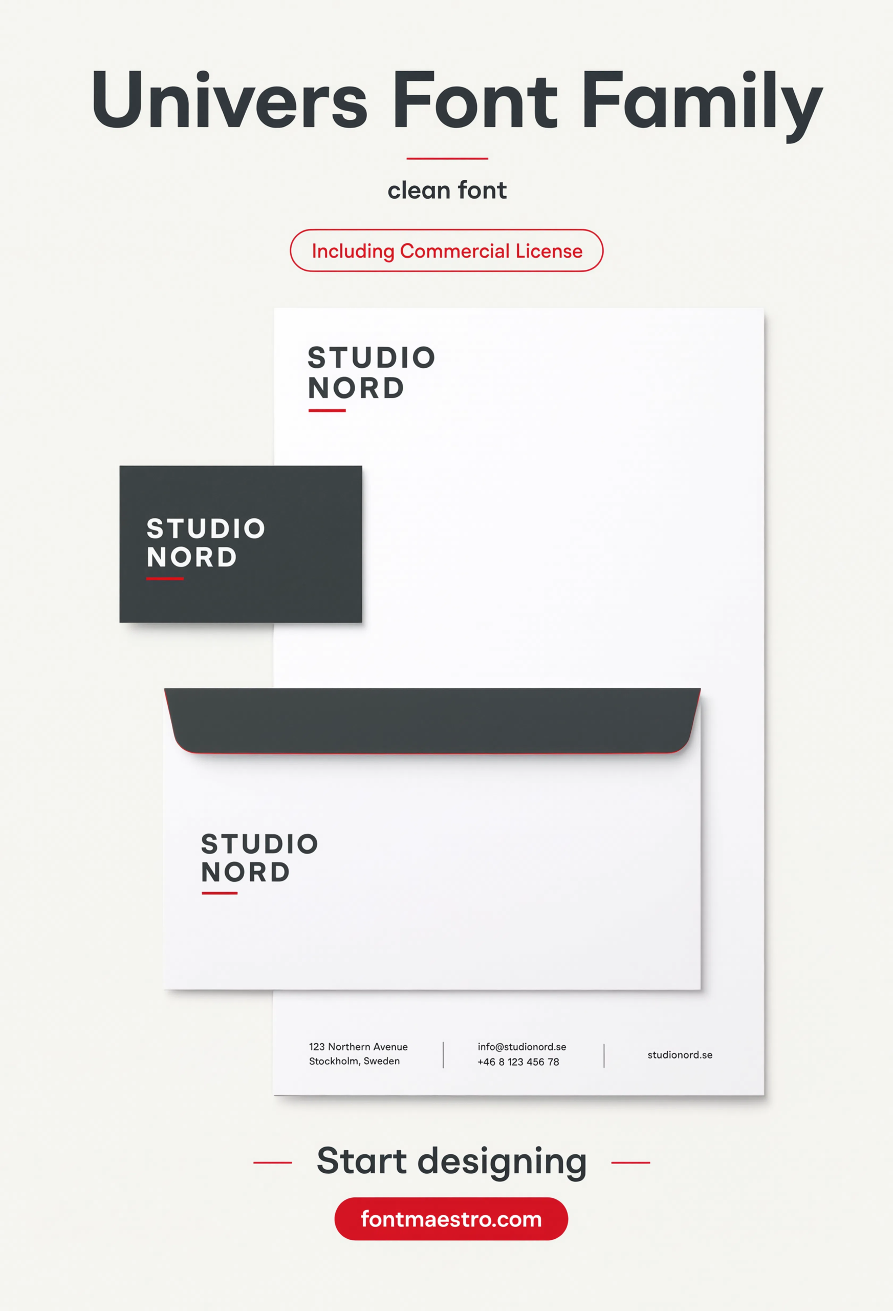 sans serif font Univers branding mockup