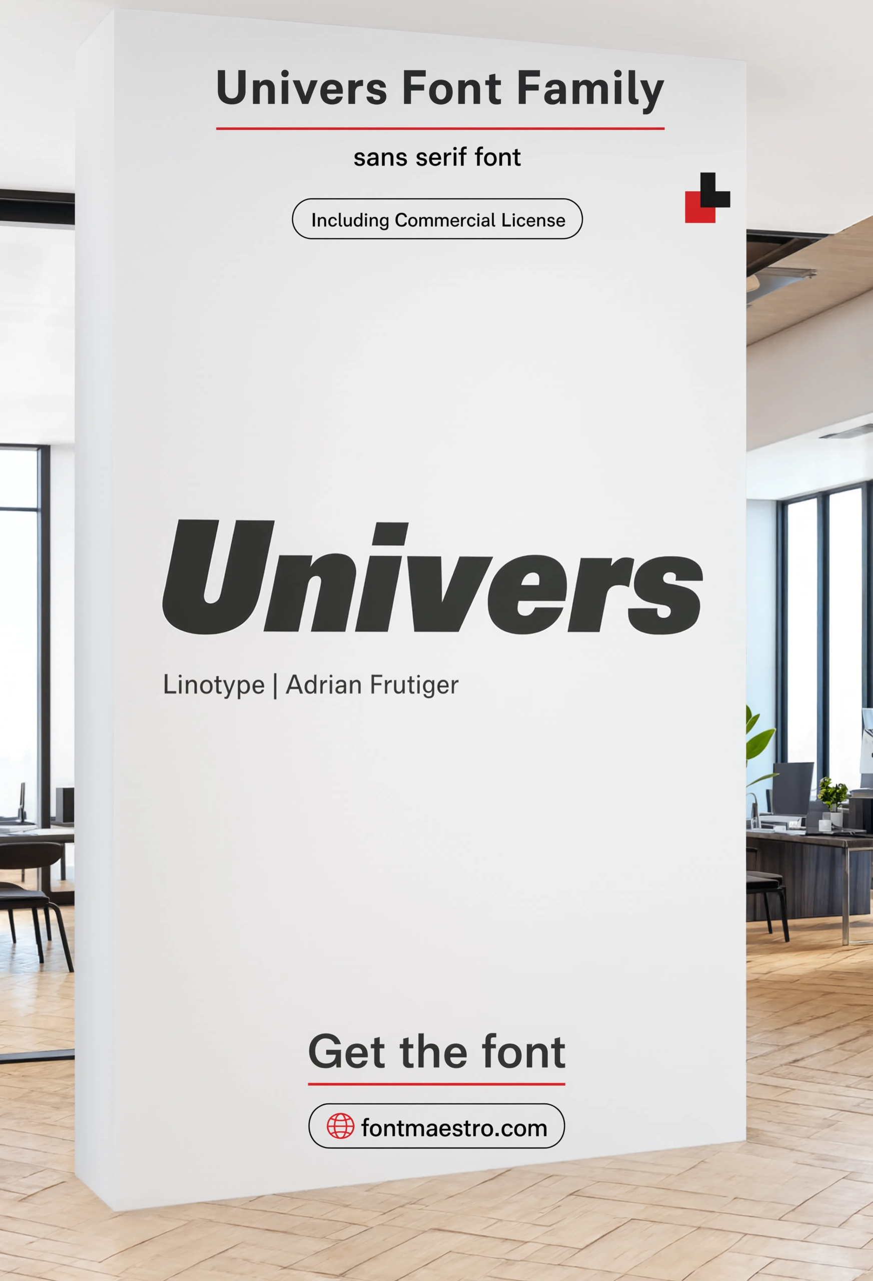 sans serif font Univers hero office specimen