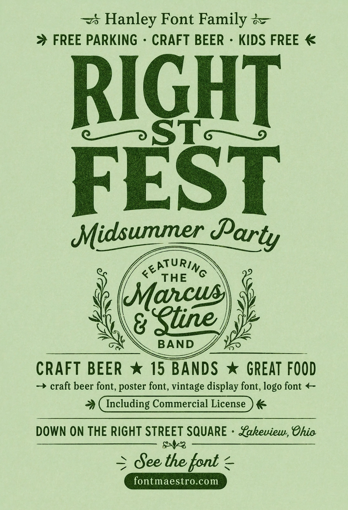 font vintage retro beer fest poster bold condensed lettering