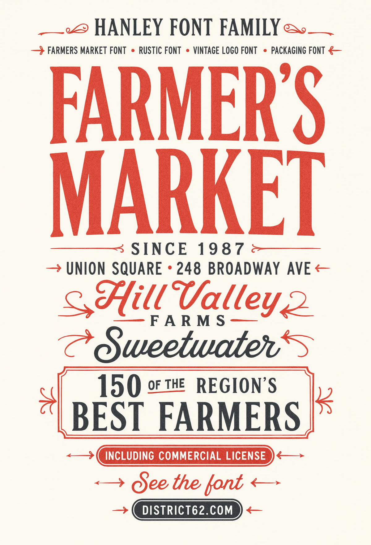 vintage font style farmers market sign hand-lettered look