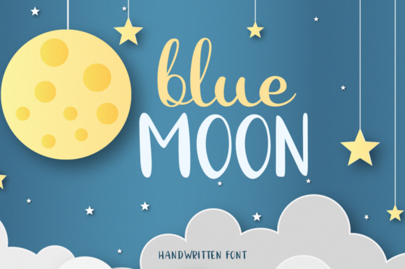 Blue Moon serif font example for logo branding