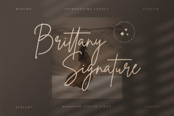 Brittany Signature Script font preview for wedding signage