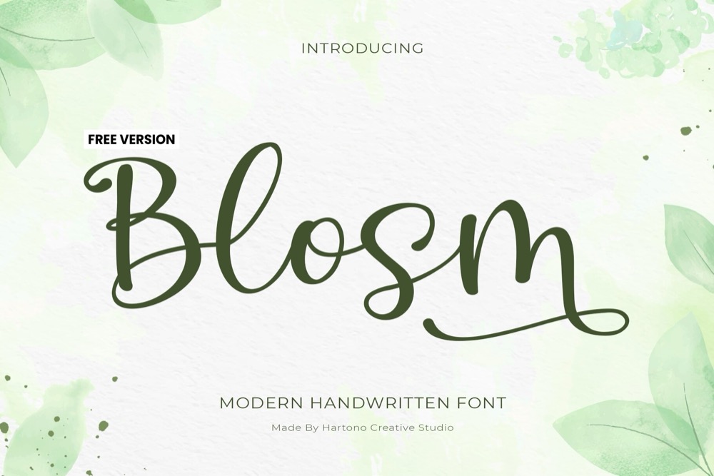 Blosm flowing script font preview for Cricut vinyl lettering