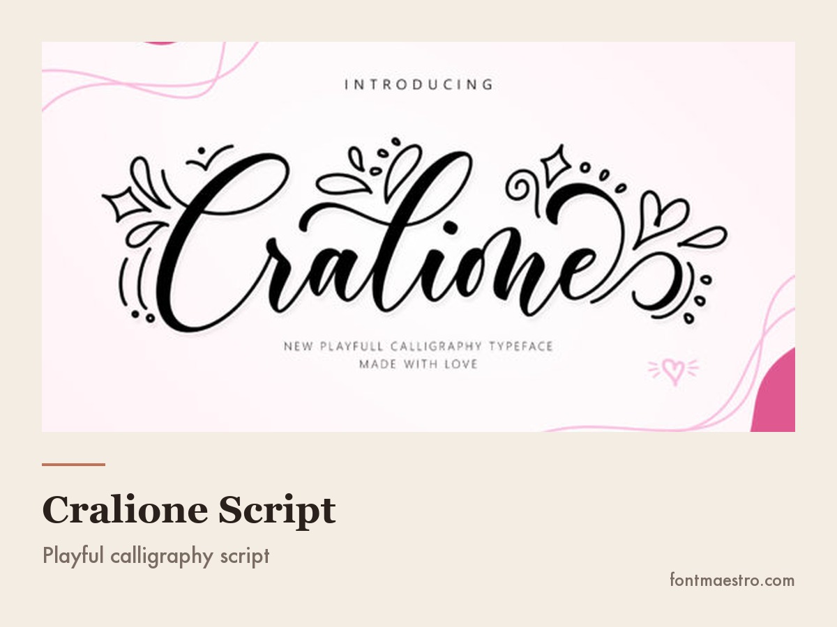 Cralione Script wordmark set in one weight