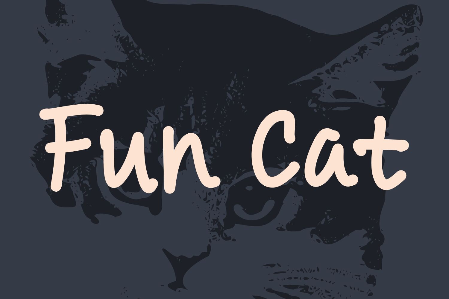 Fun Cat free Cricut cut file, playful lettering