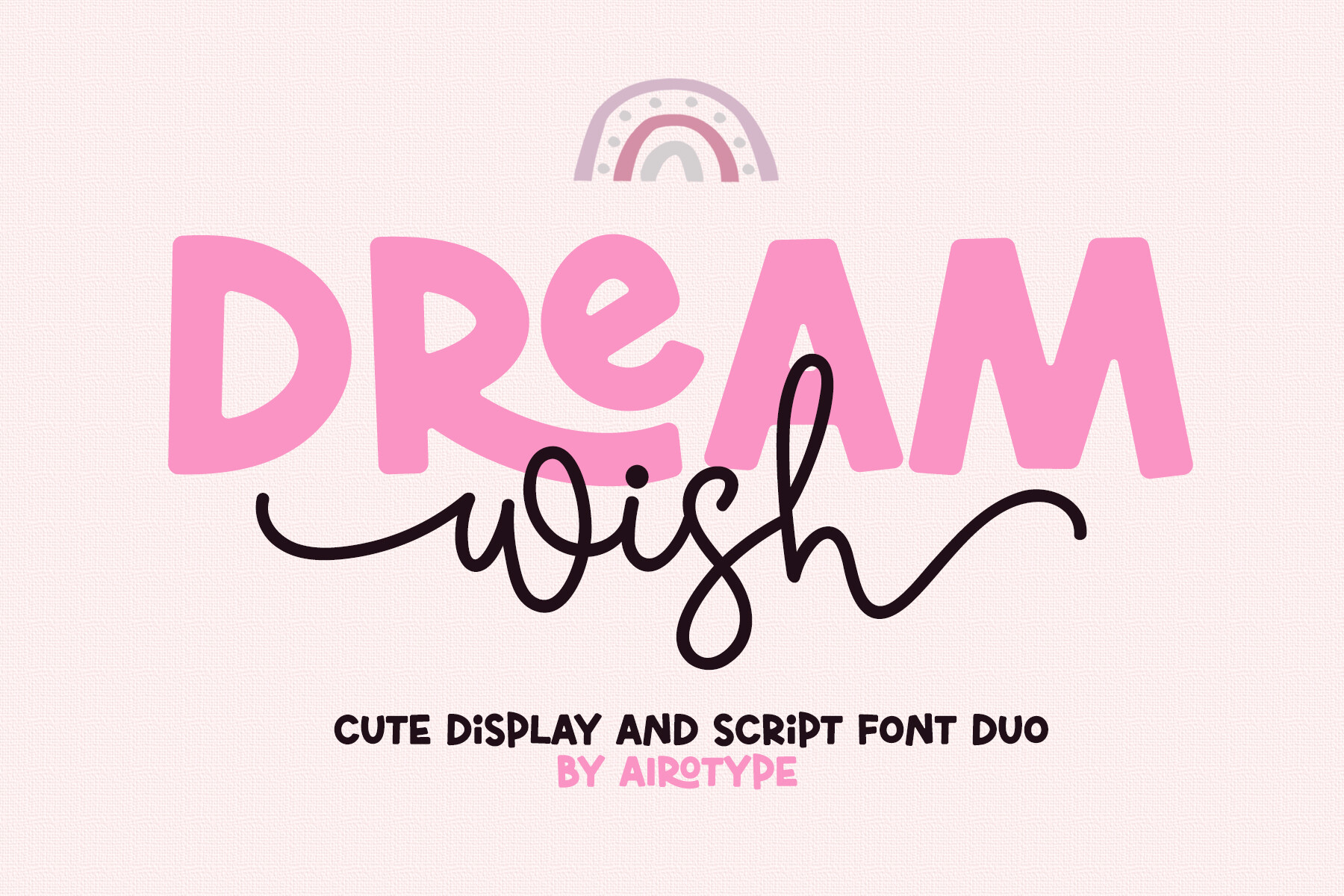 Dream Wish script and bold caps font duo preview