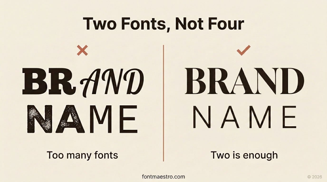 logo design fonts mistake two fonts not four