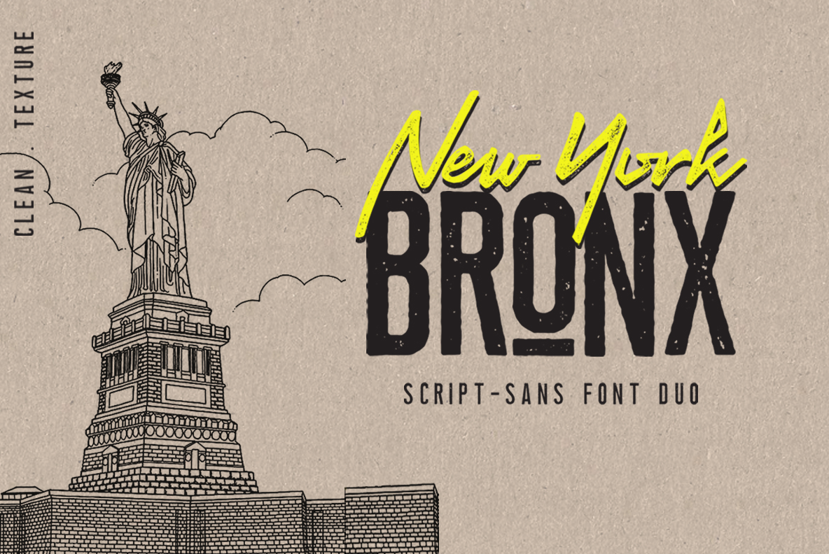 Newyork Bronx sans and script font duo preview
