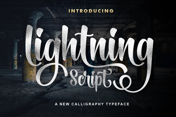 Lightning Script handwritten Procreate font for branding and signage lettering
