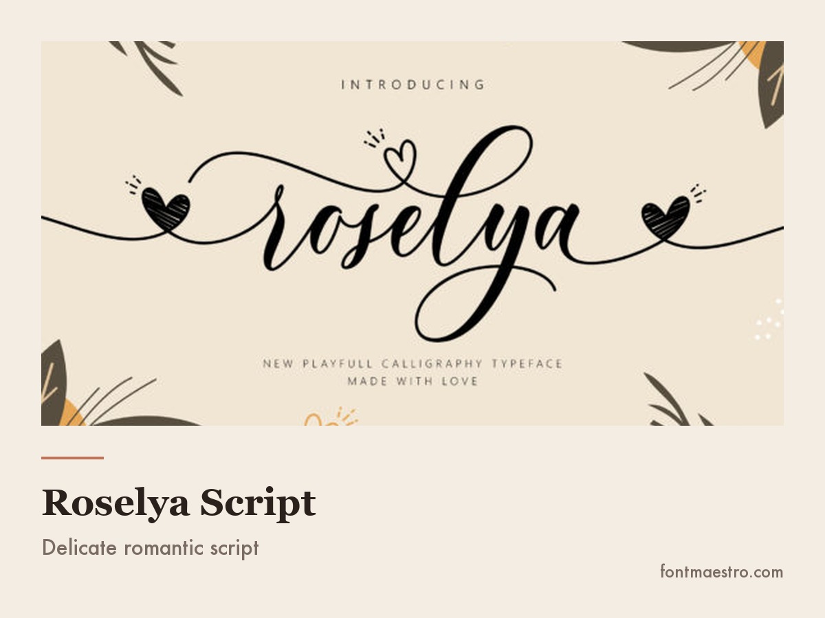 Roselya Script at small size on a party sign