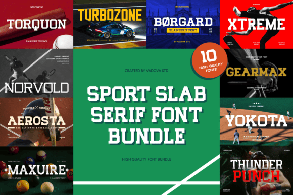 slab serif font bundle example for posters
