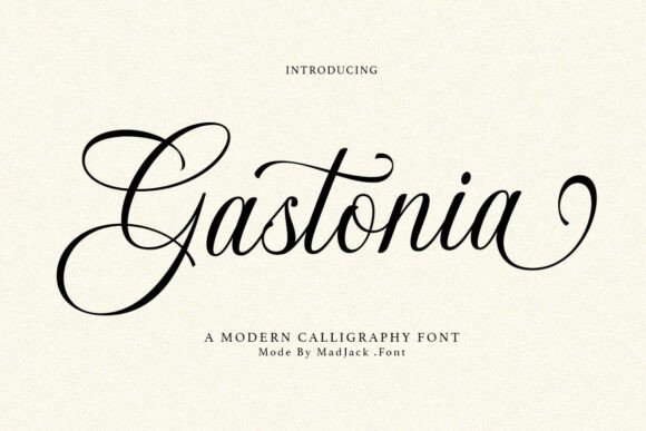 Gastonia Script font preview for elegant wedding lettering