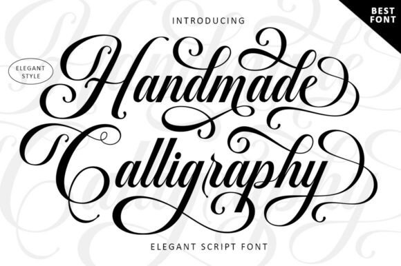 Handmade Calligraphy font preview for Cricut wedding projects