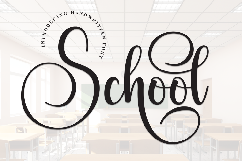 Cheer Fonts for Cricut That Weed Clean on Spirit Wear in 2026 10 School handwritten script font with long swashes for cheer name decals