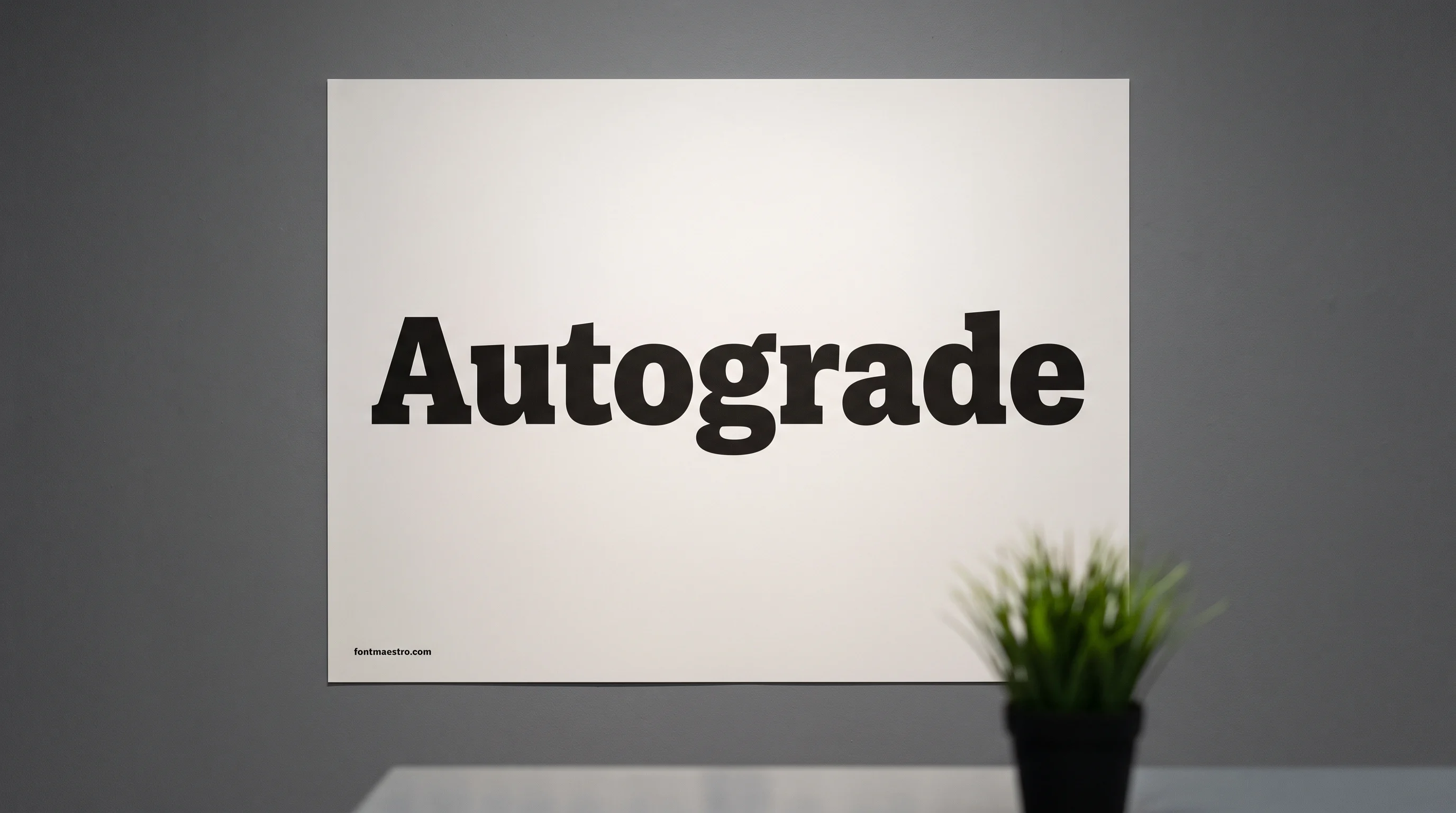 Bold poster-size headline font legible at large scale