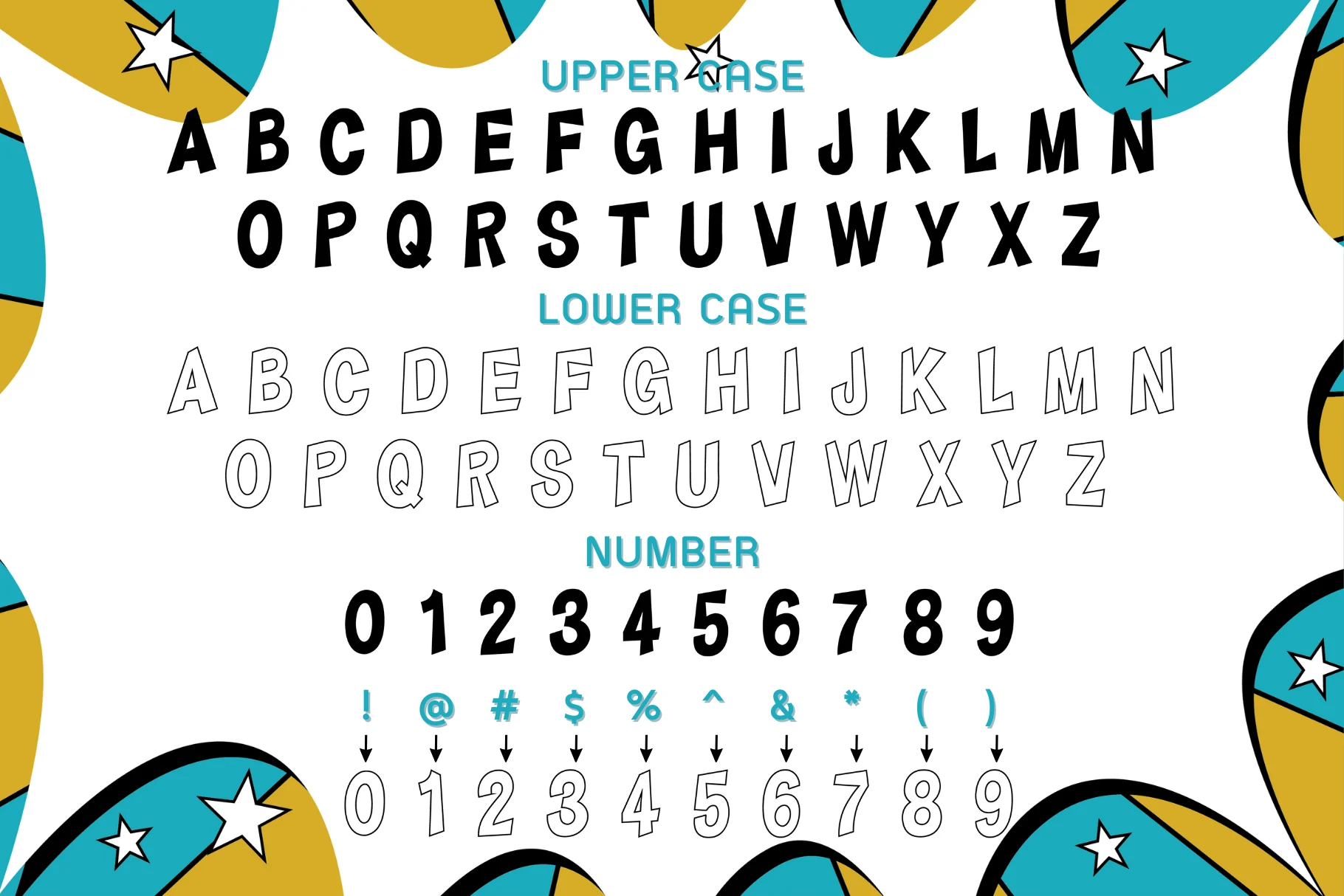 Pop Art font glyph detail