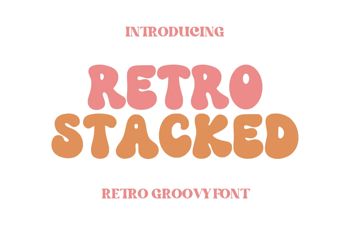 Retro Stacked bubble cartoon Y2K font preview