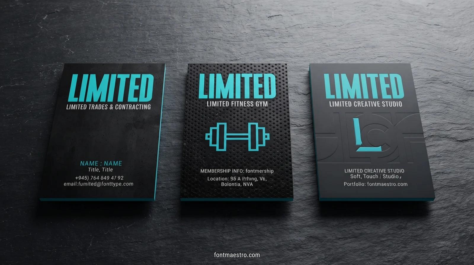 Limited font on business cards