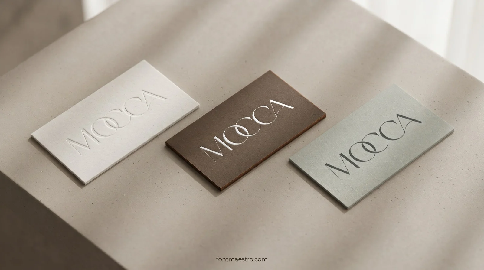 Mocca font on business cards