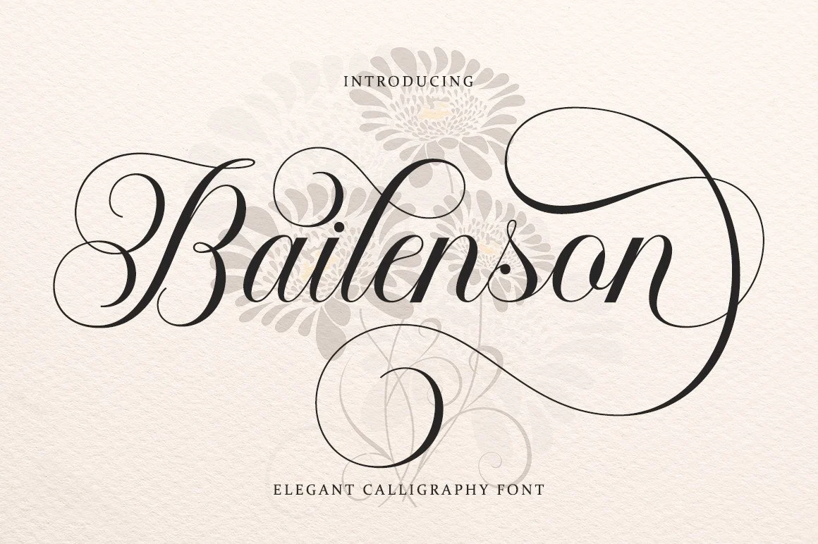 Bailenson calligraphic display font preview