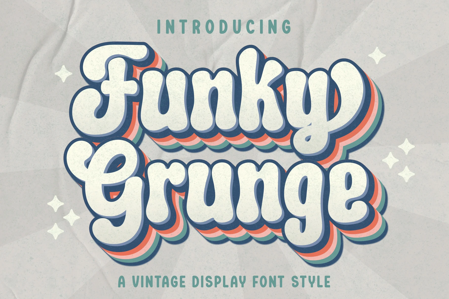Funky Grunge vintage display font preview